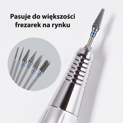 Zestaw 6 Frezów Karbidowych z Węglika Spiekanego niebieskich + Szczoteczka